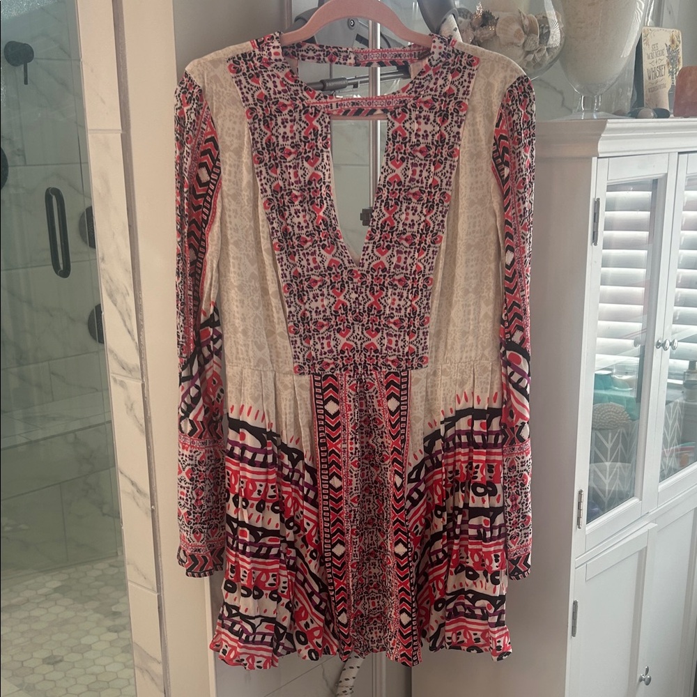 Bohemian Free People Long Sleeve Dress